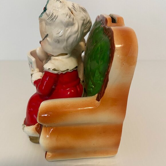 Santa and Mrs. Claus on Couch ~ Coin Bank ~ Vintage ~ Ceramic ~ Japan - Picture 2 of 11